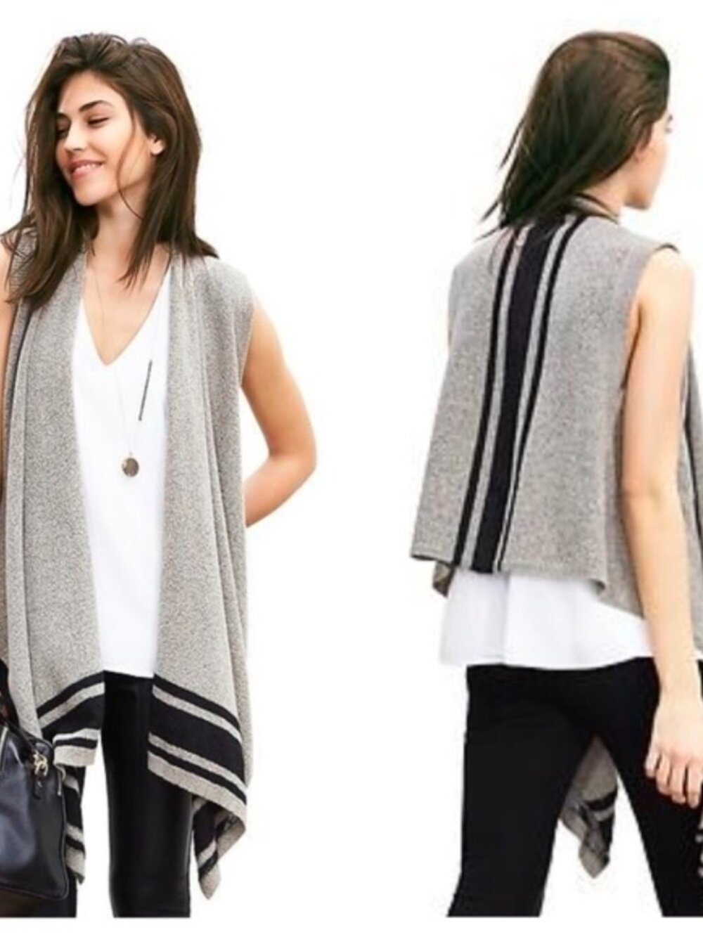 Banana Republic Wool Alpaca Blend Draped Sweater Vest Size Medium